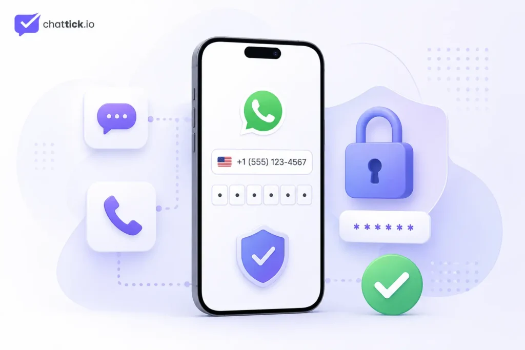 WhatsApp Business API phone number verification with SMS or voice code, two-step PIN, and account security