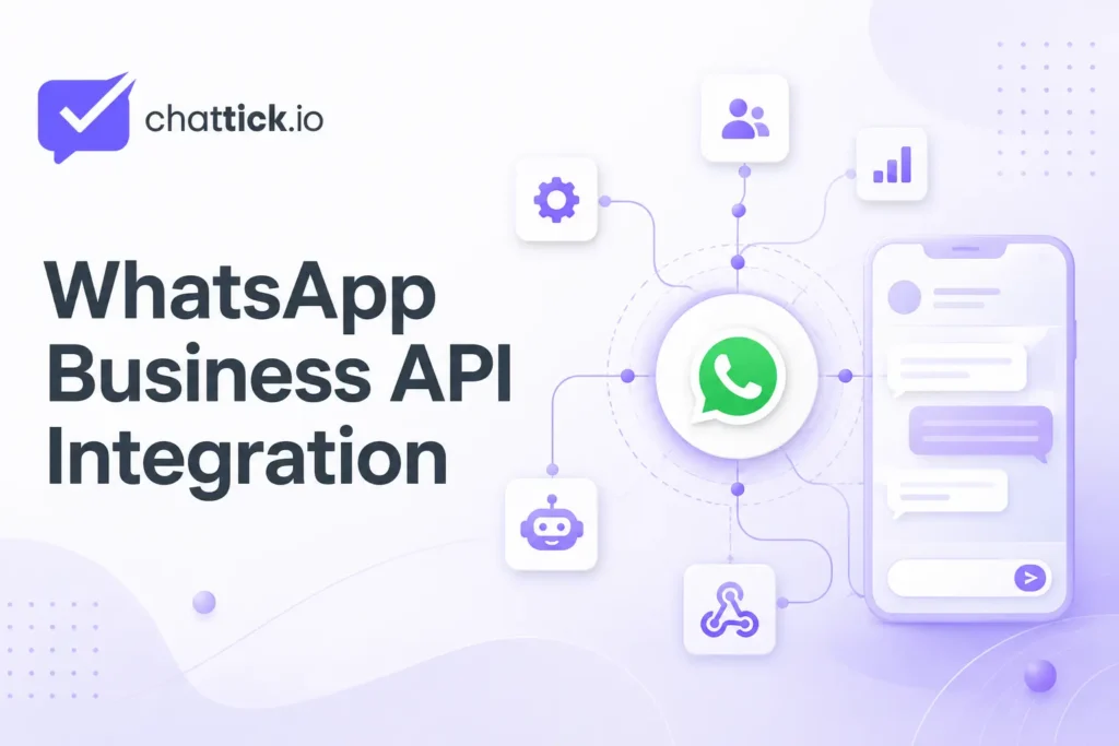 WhatsApp Business API integration with CRM, chatbots, webhooks, automation, shared inbox, and business tools